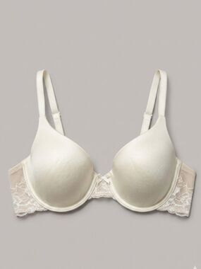 Maidenform Comfort Devotion Embellished Demi Underwire Lace T-Shirt Bra Size 36C
